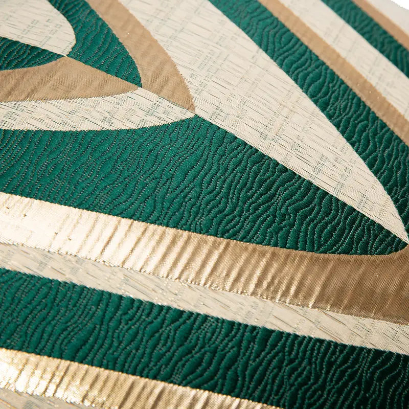 Emerald Green Golden Throw Pillow Cover for Home Decor