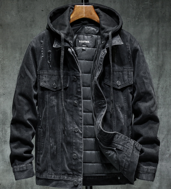 Men Velvet Denim Jacket