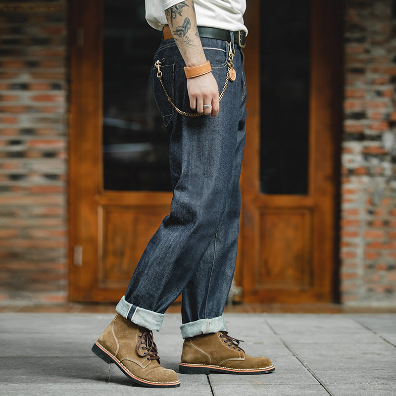 Men Vintage Chieryuan Straight Denim Jeans