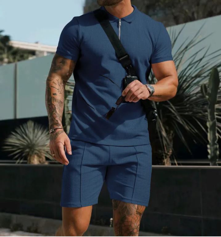 Men Short Sleeve T-Shirt Shorts Casual Set