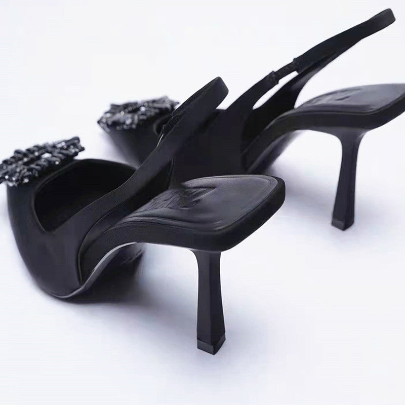 Rhinestone High Heel Sandals