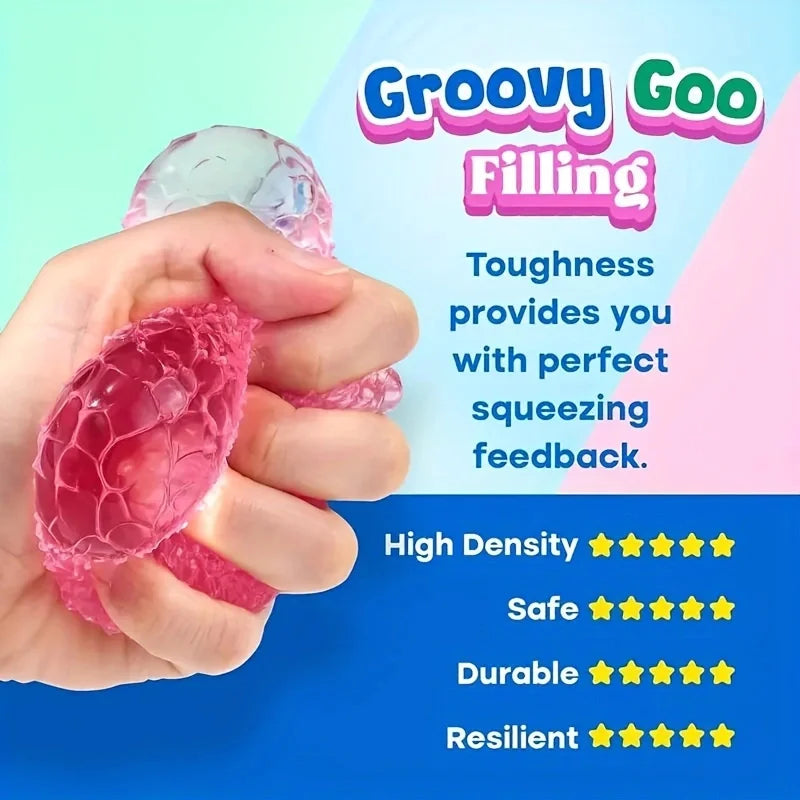 1Pc Squishy Multicolor Texture Ice Ball Squeeze Toy for Kids Soft Pinch Sensory Toys Children Halloween Christmas Holidays Gifts
