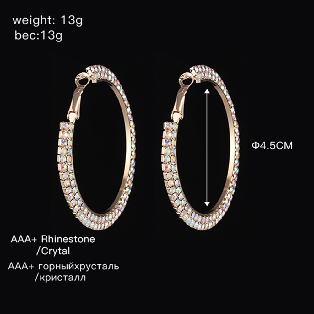 Round Crystal Hoop Earrings