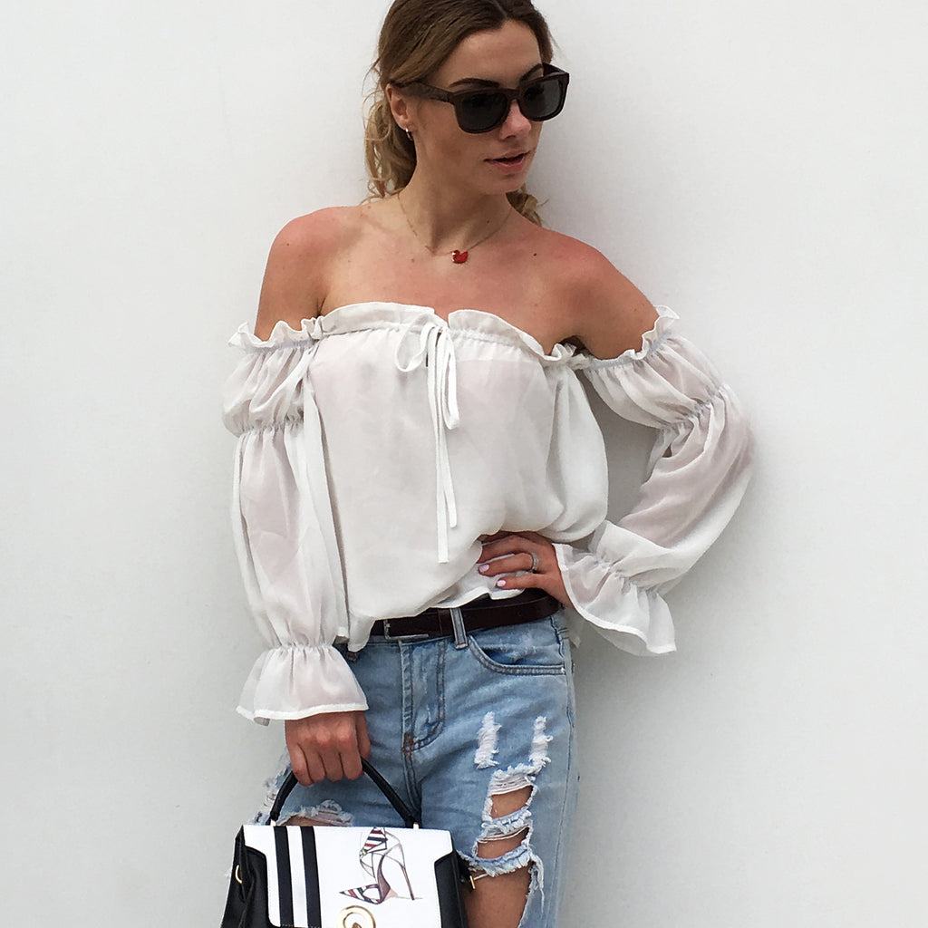 Shoulder Ruffle Blouse