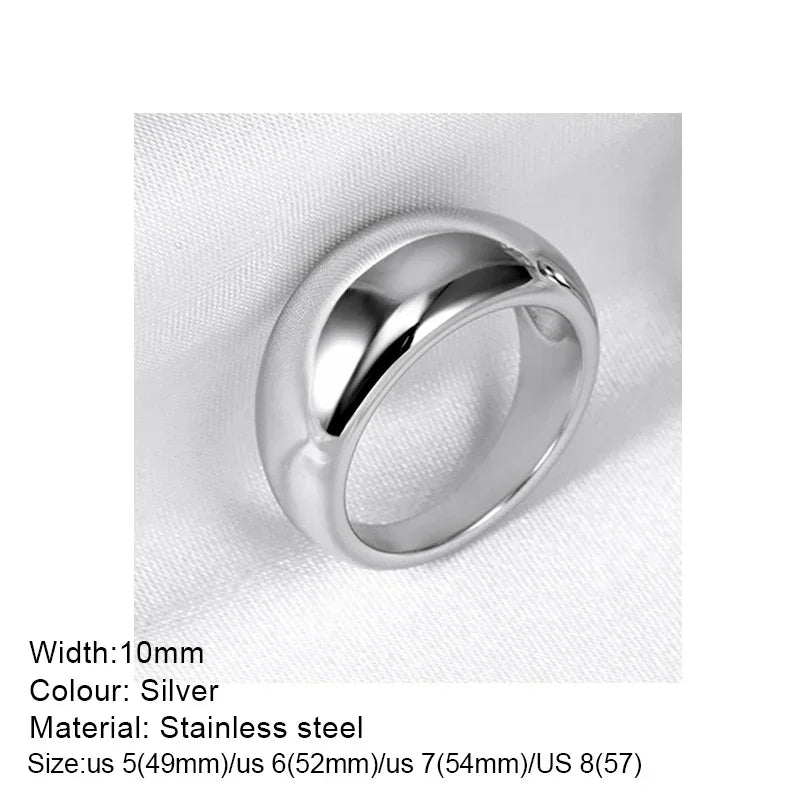 Fashiona golden croissant Stainless Steel rings for women Geometric minimalism ring Couple Matching Jewlery Gifts Do not fade