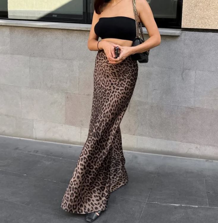 Leopard Print Mermaid Skirt