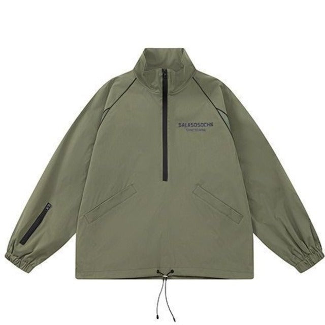 Men Trendy Stand Collar Pullover Jacket