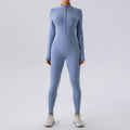 Women High Elastic Zipper Yoga Jumpsuit