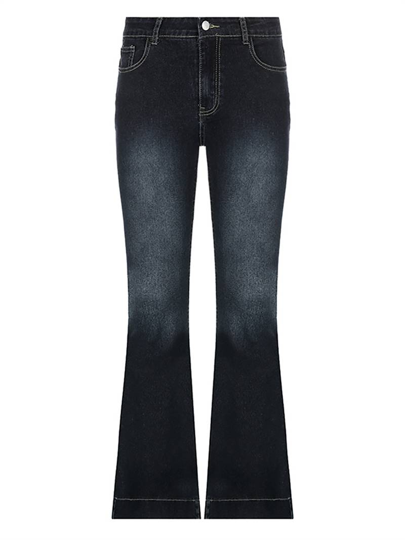 Women Low Rise Wide Leg Stacked Jeans