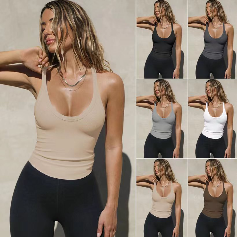Women Spring Knitted Vest Sexy Slim Top