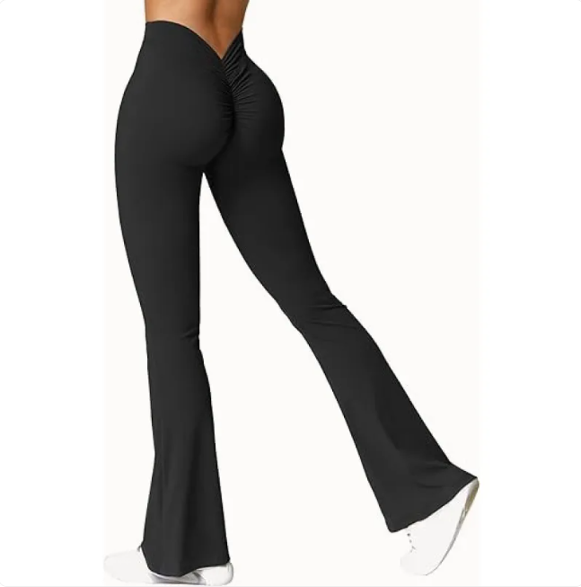 Women High-Waist Bell Bottom Fitness Pants