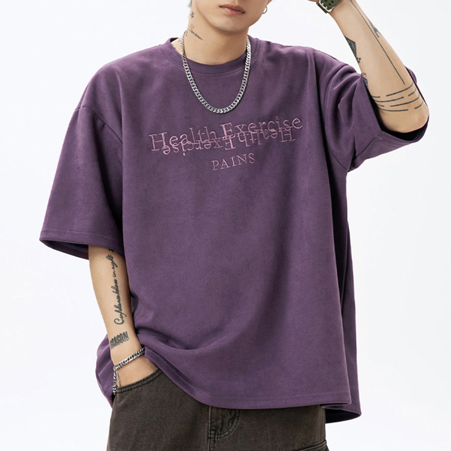Men and Women Vintage Oversized Suede T-Shirt