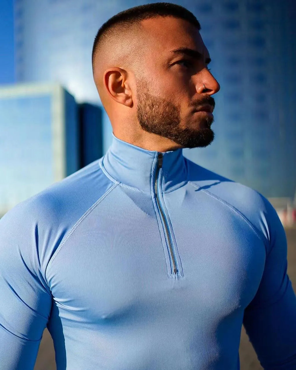 Men Half-Zip Fitness T-Shirt