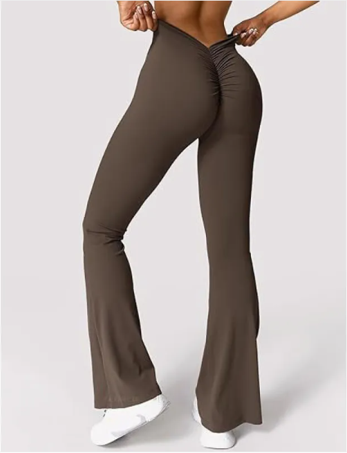 Women High-Waist Bell Bottom Fitness Pants