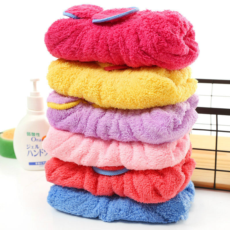 High-Density Coral Fleece Microfiber Shower Cap