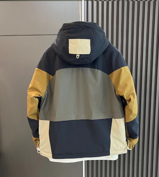 Men Patchwork Contrast Bomber Jacket