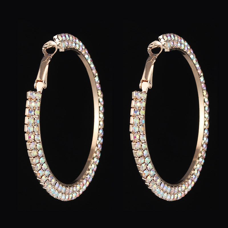 Round Crystal Hoop Earrings