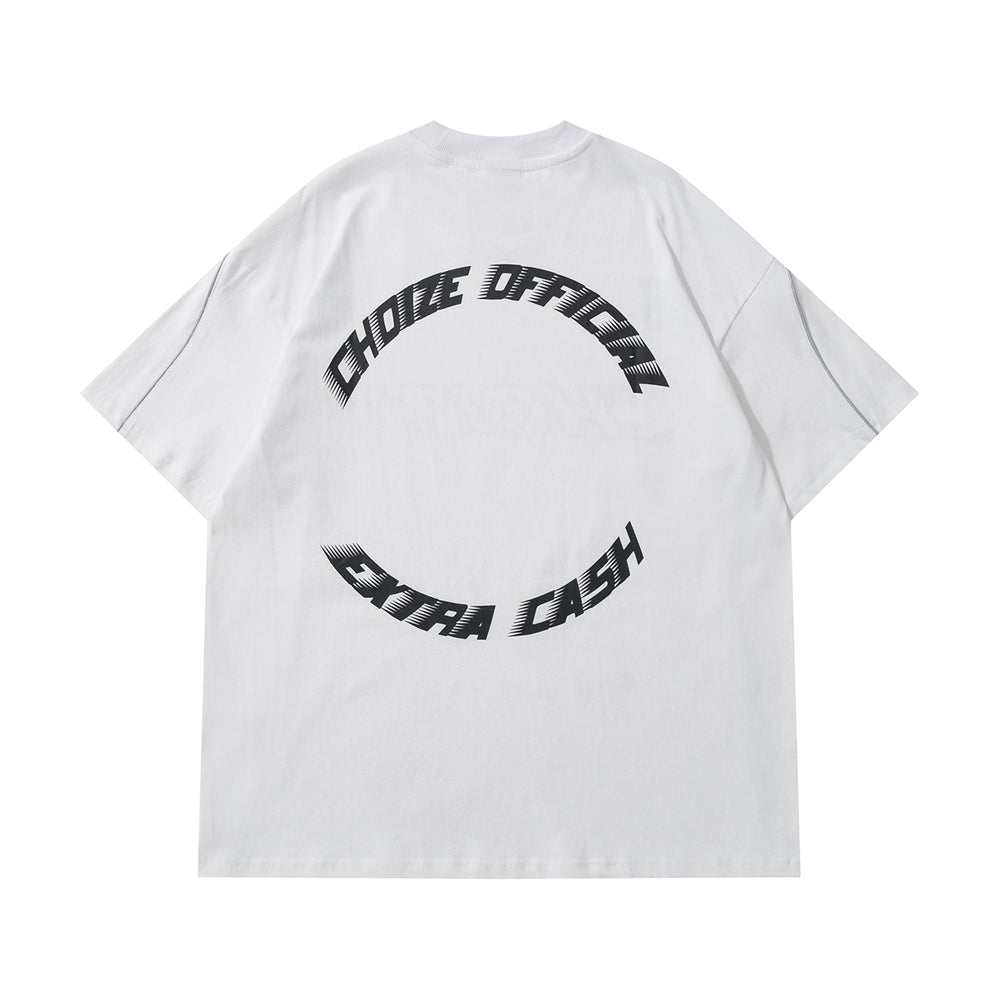 Men Oversized Reflective Strip T-Shirt