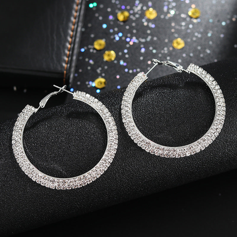 Round Crystal Hoop Earrings