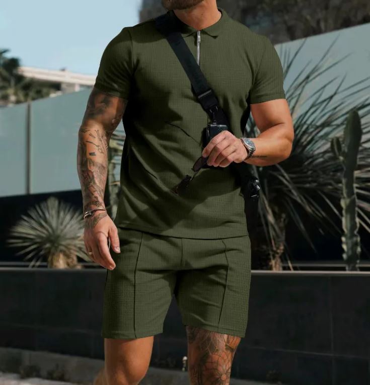 Men Short Sleeve T-Shirt Shorts Casual Set