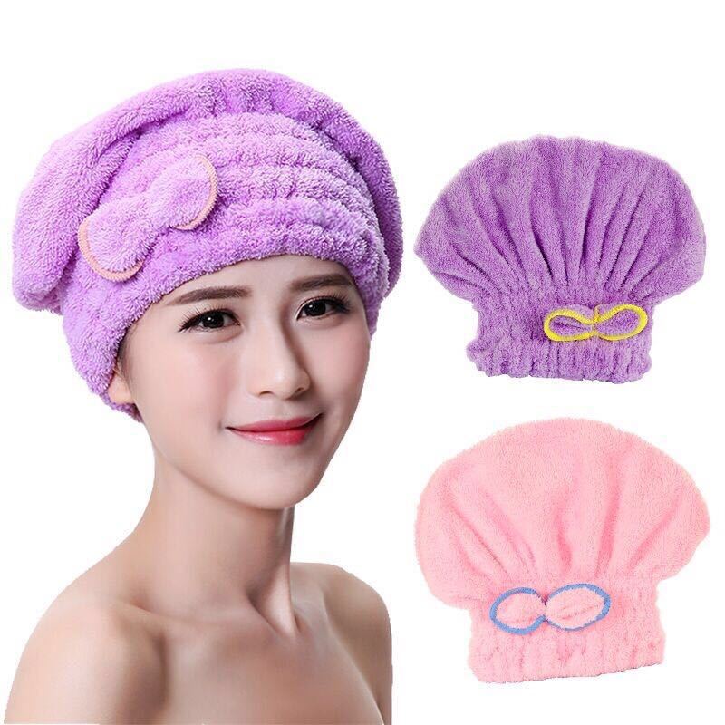 High-Density Coral Fleece Microfiber Shower Cap