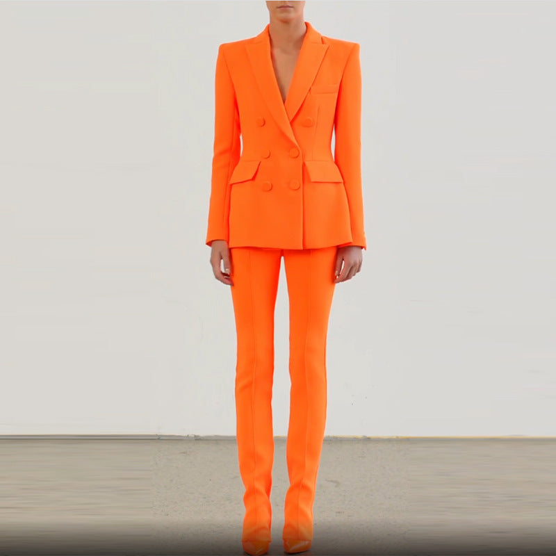 Double-Breasted Suit Set