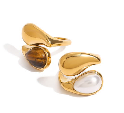 Women Drop Pearl Ring