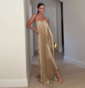 Strapless Pleated Dress