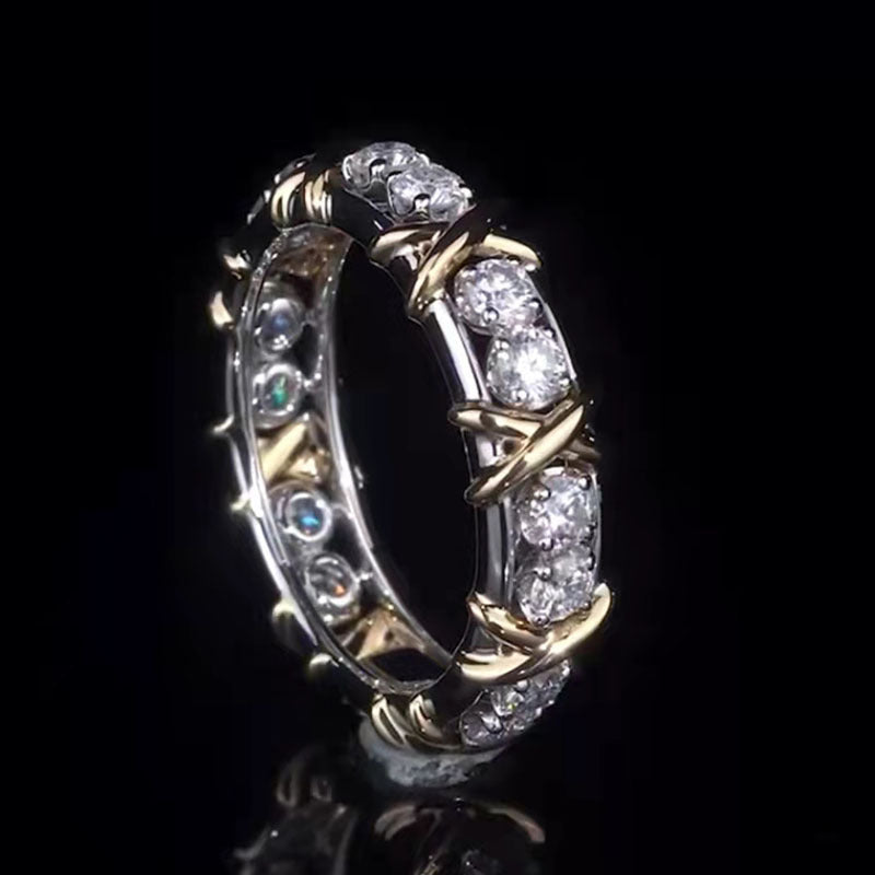 Fashionable Gold-Plated Zircon Ring