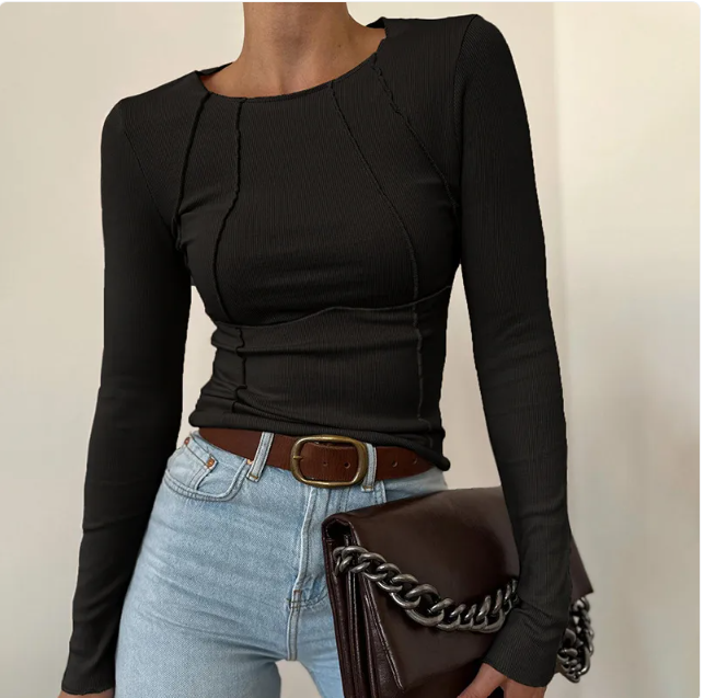 Women Long Sleeve Knitted Top