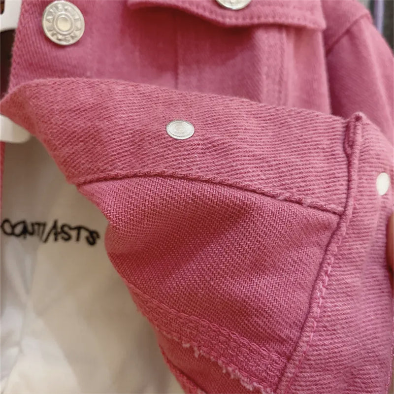 Girls Cartoon Denim Jacket