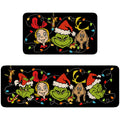 Eikunn Christmas Kitchen Rug and Mat Set of 2Christmas Kitchen Mats for FloorBlack Christmas Kitchen Decor Christmas Home Decorations Christmas Doormat+Runner Rugs