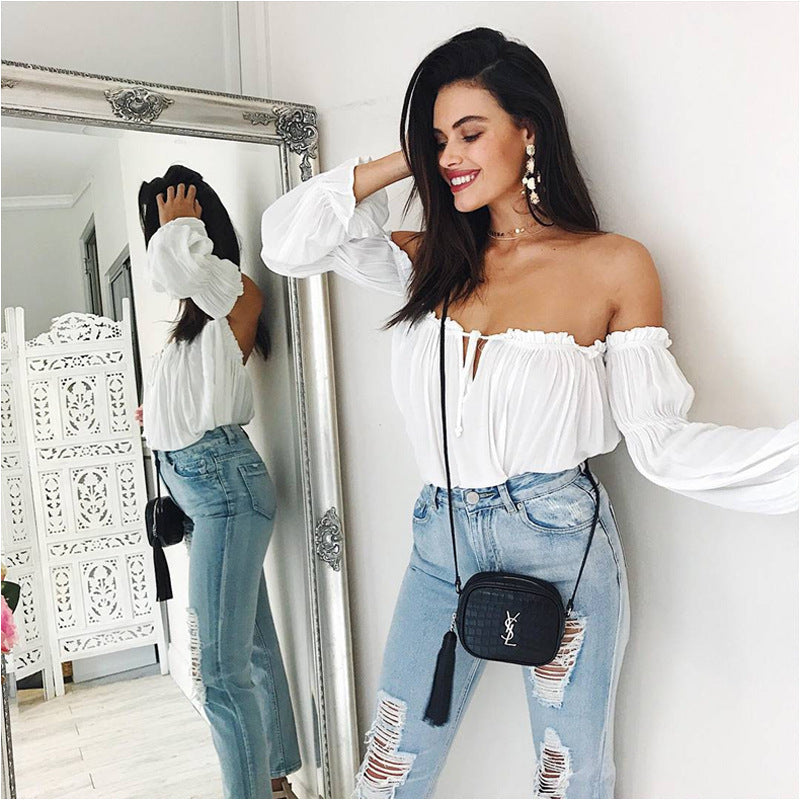 Shoulder Ruffle Blouse