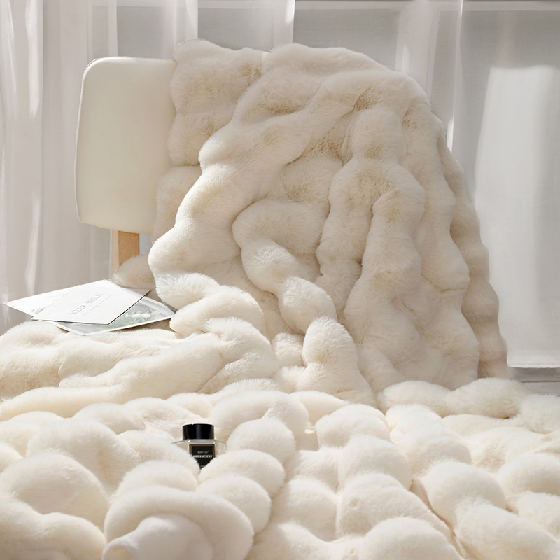 Faux Fur Plush Throw Blanket