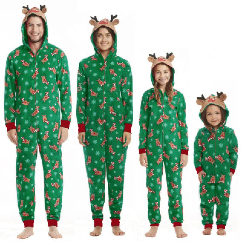Hooded Christmas Jumpsuit Set