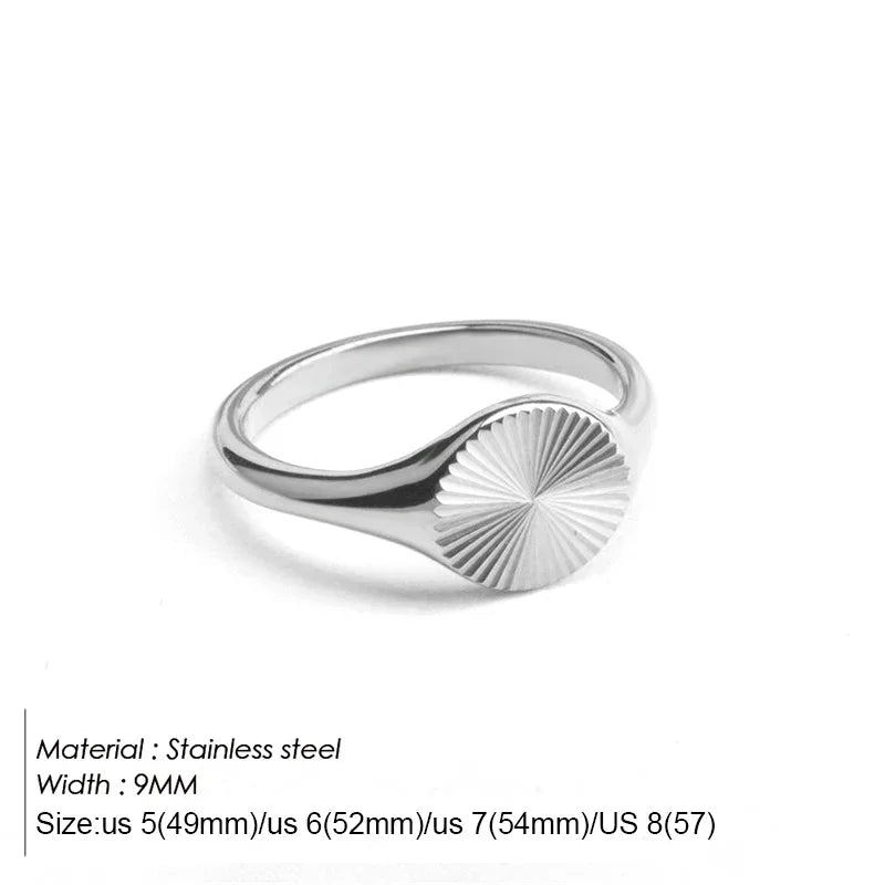 Fashiona golden croissant Stainless Steel rings for women Geometric minimalism ring Couple Matching Jewlery Gifts Do not fade