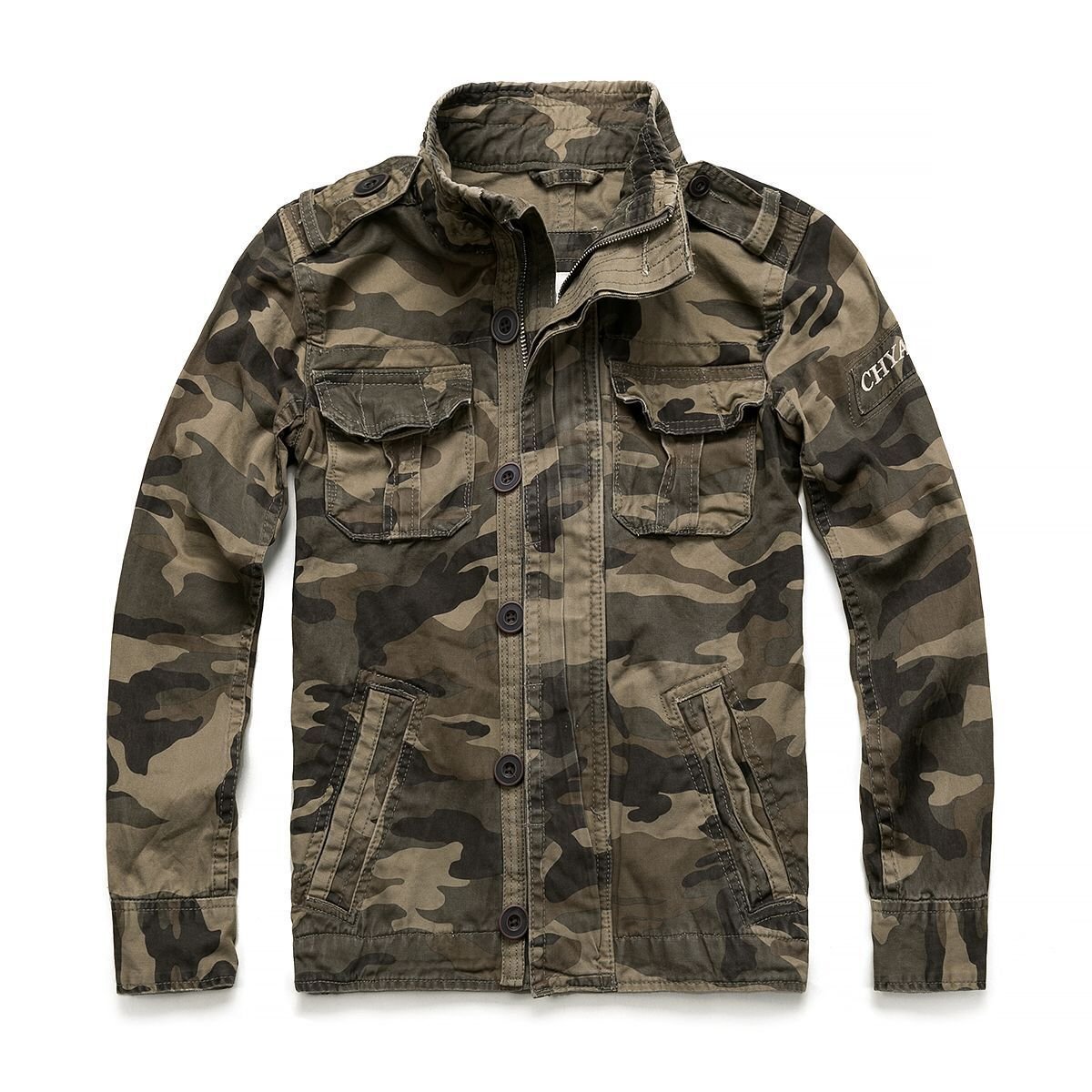 Men Camouflage Denim Jacket