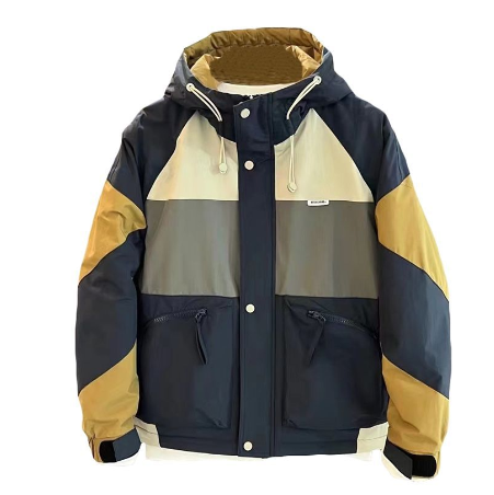 Men Patchwork Contrast Bomber Jacket