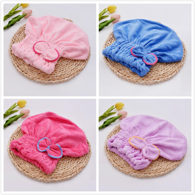High-Density Coral Fleece Microfiber Shower Cap