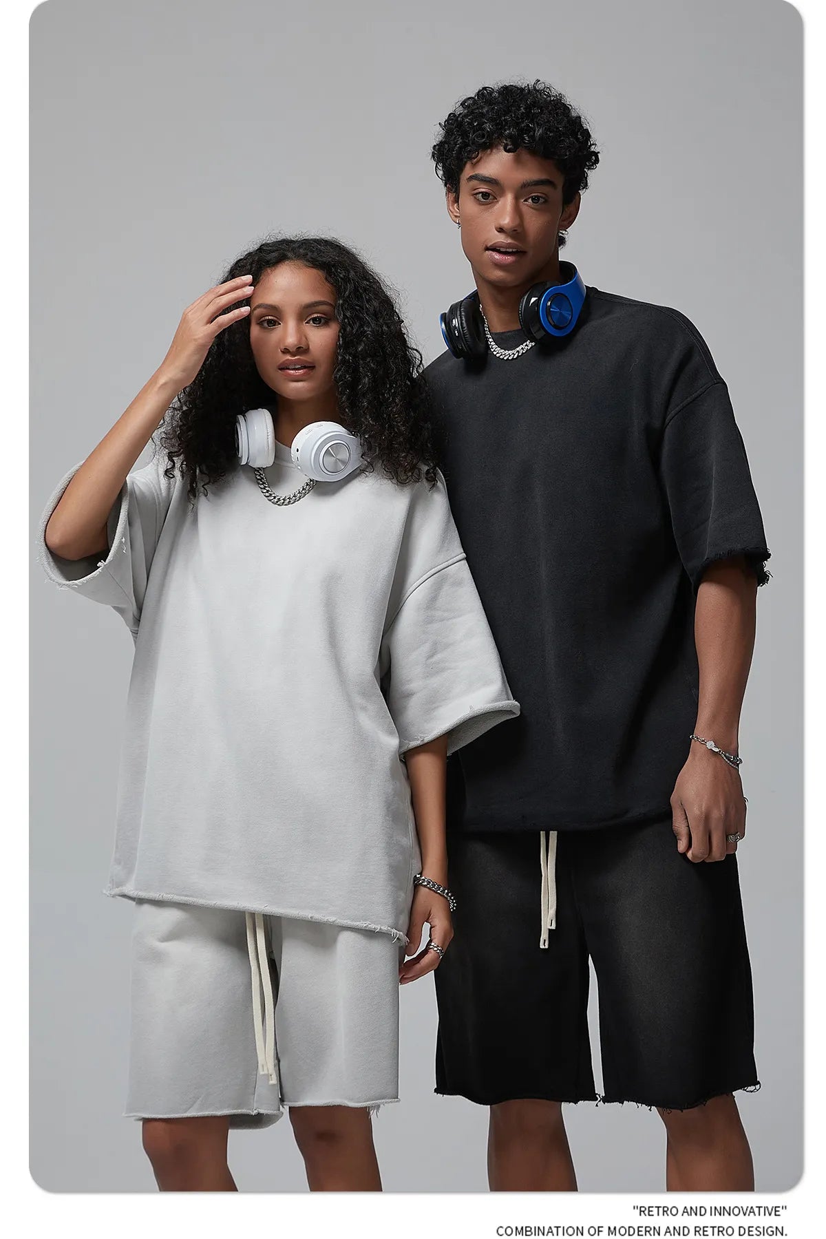 Men and Women Spray Dyed T-Shirt Set