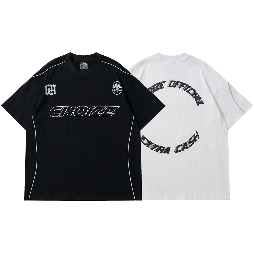 Men Oversized Reflective Strip T-Shirt