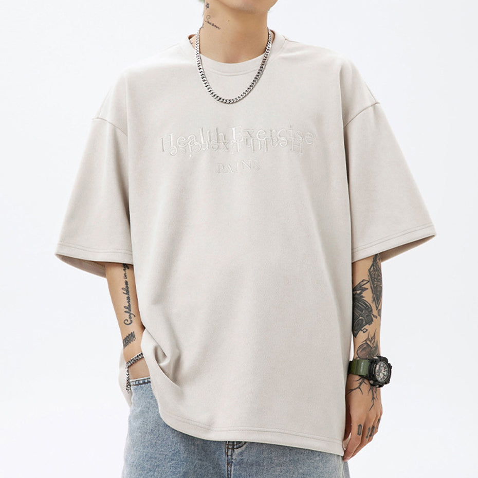 Men and Women Vintage Oversized Suede T-Shirt