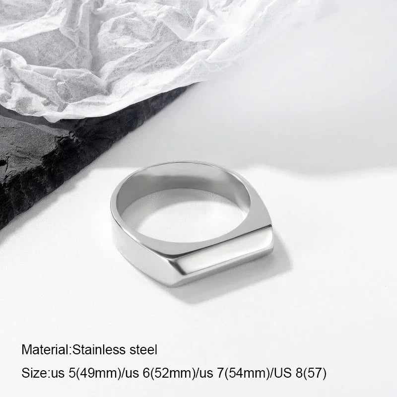 Fashiona golden croissant Stainless Steel rings for women Geometric minimalism ring Couple Matching Jewlery Gifts Do not fade