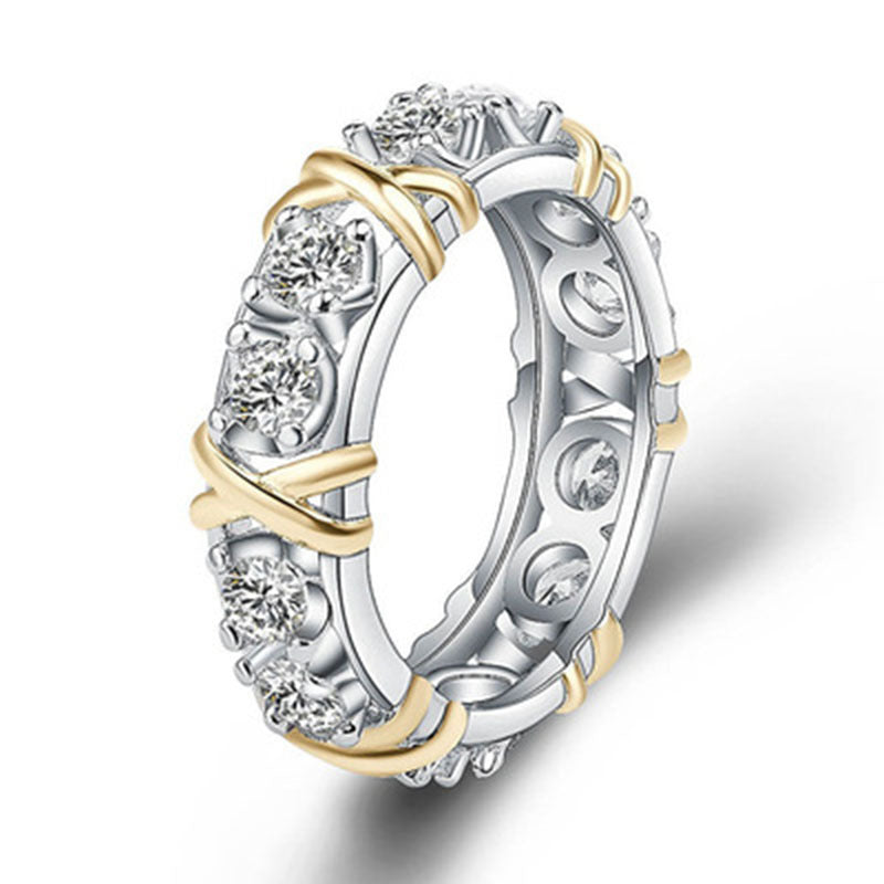 Fashionable Gold-Plated Zircon Ring