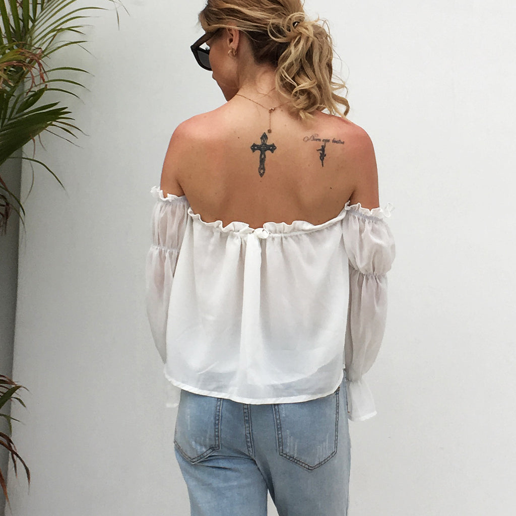Shoulder Ruffle Blouse