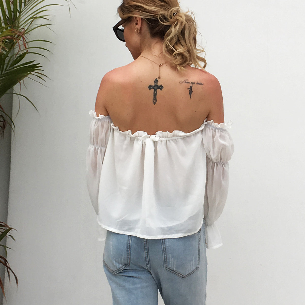 Shoulder Ruffle Blouse