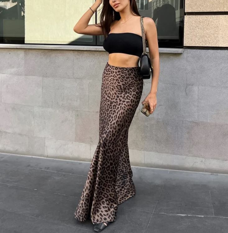 Leopard Print Mermaid Skirt
