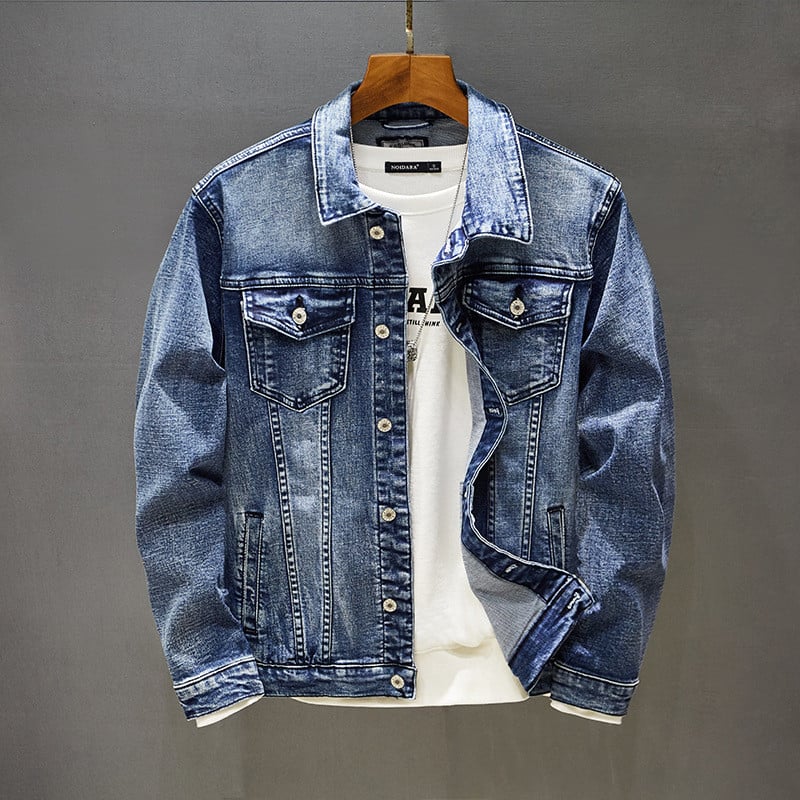 Men Casual Long-Sleeved Denim Jacket