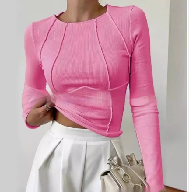 Women Long Sleeve Knitted Top