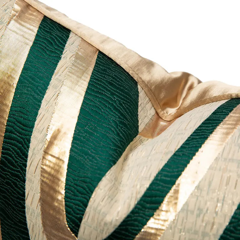 Emerald Green Golden Throw Pillow Cover for Home Decor